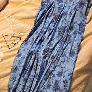 Blue Floral Maxi Skirt